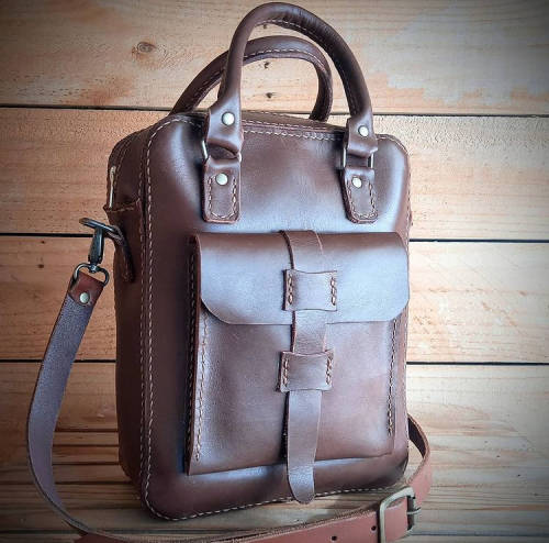 Genuine Leather Bag - Medium Carry On - Dark Brown