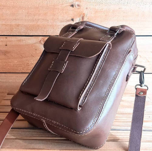 Genuine Leather Bag - Medium Carry On - Dark Brown