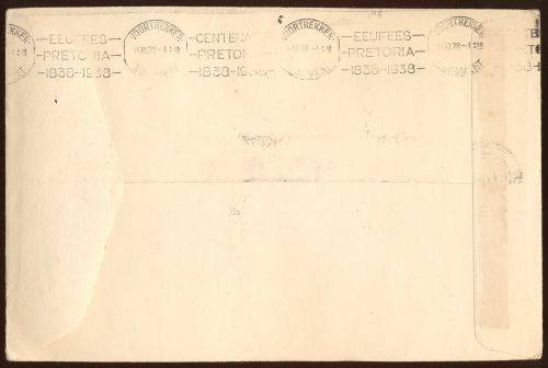 VOORTREKKER-COVER-1938-OUDTSHOORN ONLY 189/112740-ISSUED-THUS-SCARCE