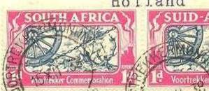 SOUTH AFRICA UNION VARIETY(3 BOLTS)LETTER(ONLY FRONT) 1938 DINGAANSDAG  SEE SCAN BELOW