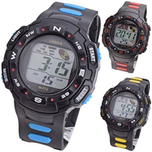 Digital Wrist Watch Wristwatch Stopwatch with Silicone Band & Calendar Alarm for Men