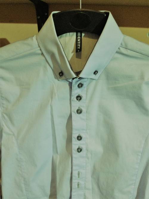 IDENTITY SLIMFIT  Longsleeves  SHIRT : MEN/YOUTH SIZE : SMALL : POWDER BLUE