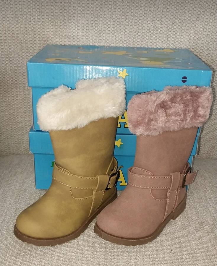 Pre school kiddies boots. Size 6.  Taupe & Pink .