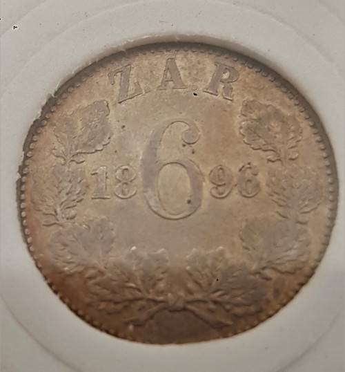 ZAR KRUGER 1896 SIXPENCE 6D