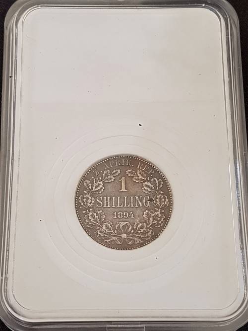 ZAR KRUGER 1894 1 SHILLING LOVELY CONDITION IN SLAB