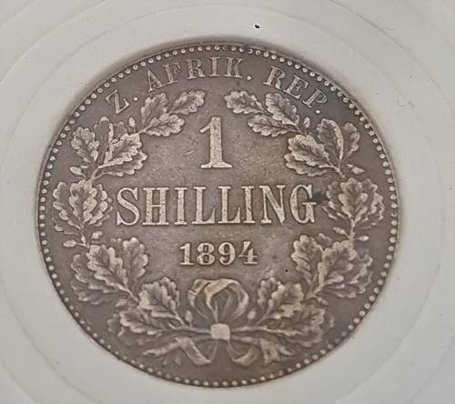 ZAR KRUGER 1894 1 SHILLING LOVELY CONDITION IN SLAB