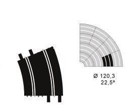 Ninco R3 Outer (22.5 Deg) Radius Curve Track Section