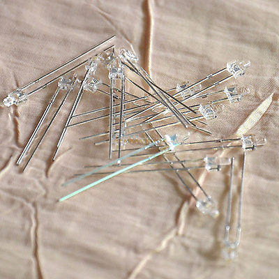 2mm 3V Clear Warm White LED's - Resistor included