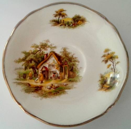 Vintage Alfred Meakin 1940's Haybride Pattern Saucers