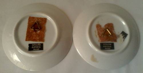 Two Genuine Imari Small Wall Plates (Birds with yellow background)