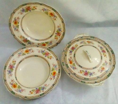 Vintage Grindley Soup Bowls and Soup Terrine