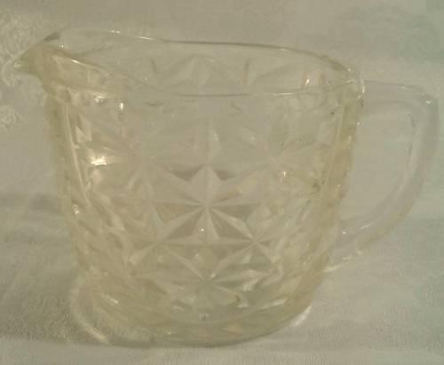 Lovely sugar creamer - pressed glass 1960's