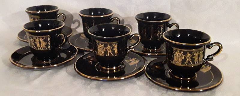 Collectable Spathas 24K Gold Trim Colbalt Black Hand made in Greece