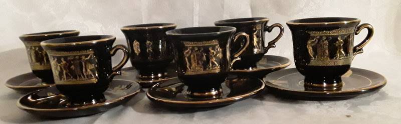 Collectable Spathas 24K Gold Trim Colbalt Black Hand made in Greece