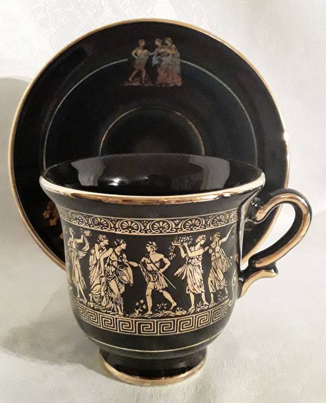 Collectable Spathas 24K Gold Trim Colbalt Black Hand made in Greece