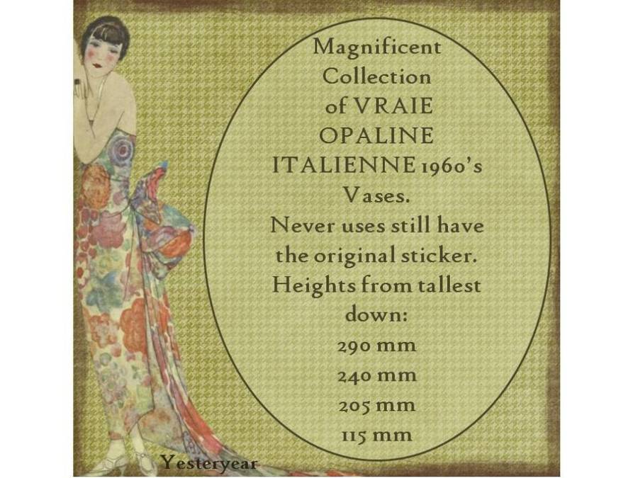 Magnificent collection of Vraie Opaline Italienne Vases