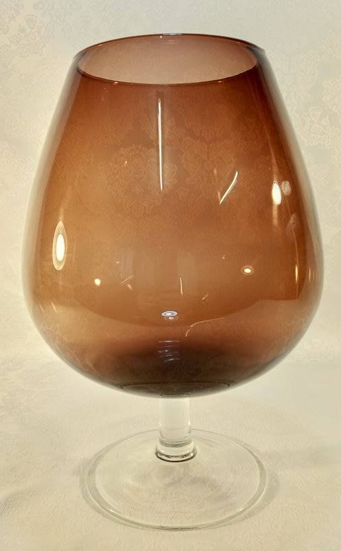 Extravagant oversized  rare brown vintage brandy goblet vase