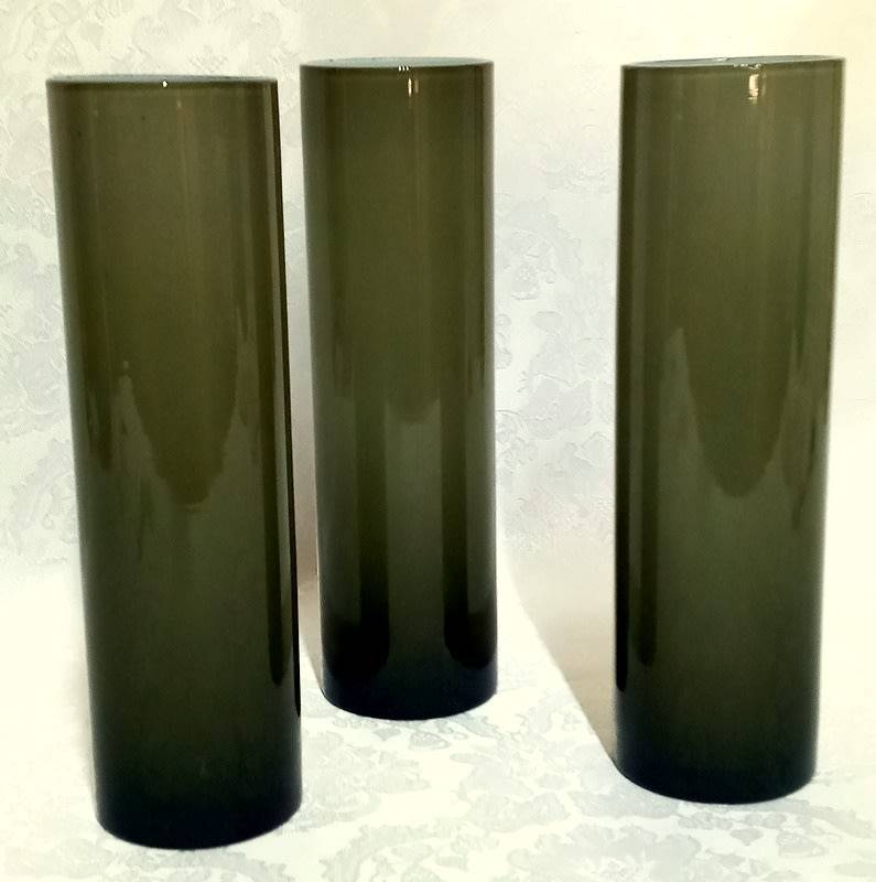 Italian Deep Grey Cylindrical Vase - Set of three