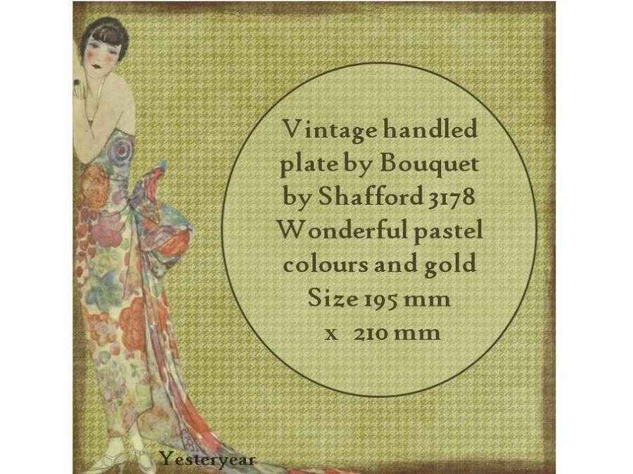 Vintage handled plate by Bouquet by Shafford 3178