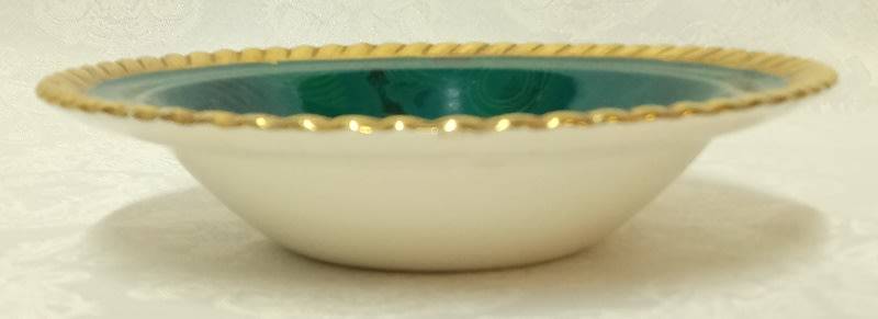 Portmeirion Malachite Rope Edged Bowl by Susan William-Ellis (22ct gold gilding)