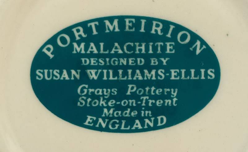 Portmeirion Malachite Rope Edged Bowl by Susan William-Ellis (22ct gold gilding)