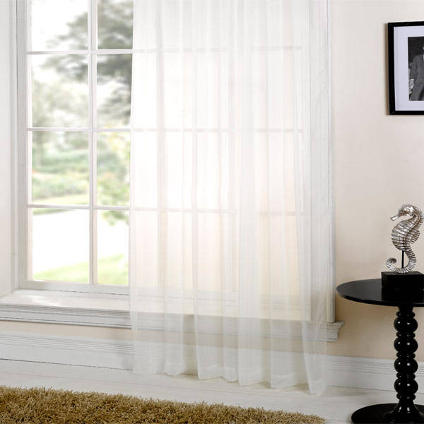 Plain Sheer Voile Curtain - 5m x 230cm -  White Only.