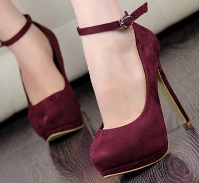 Frosted Leather Pumps in Tan / Wine Red / Black (Size 2.5 - 6)