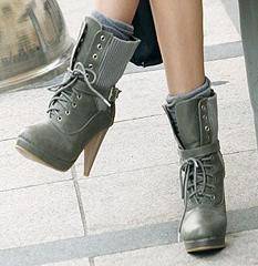 Cone Heel Grey Lace Up Ankle Boots !!! ONLY R150 !!!