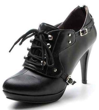 Lace Up Short Booties in Black / Camel (Size 2 - 8)
