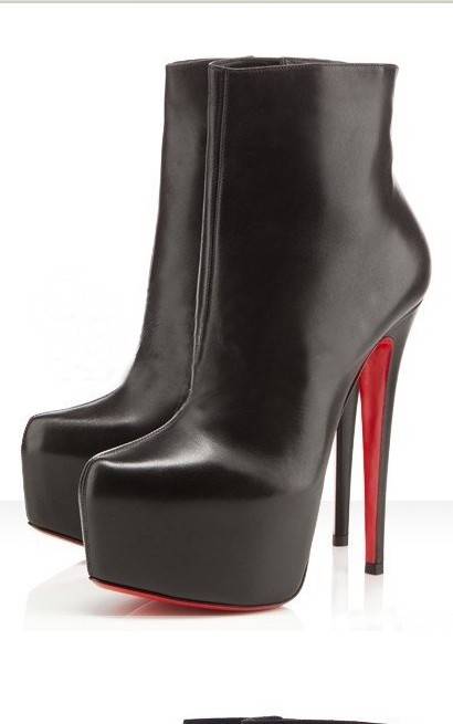 Retro Black Ankle Boots 11cm Heels