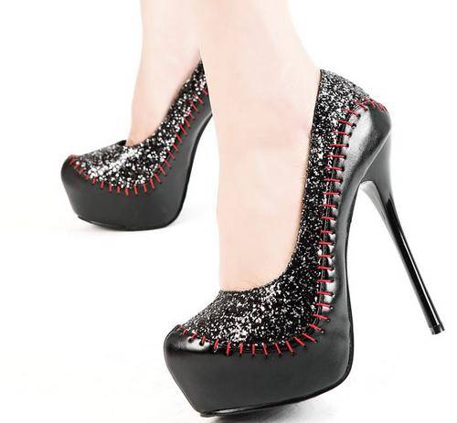 Designer Two Toned Stiched Heels