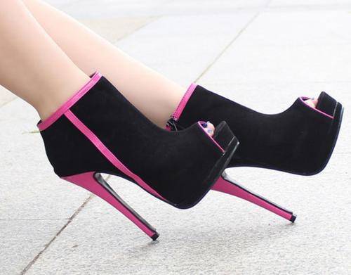Hot Peep Toe High Heel Ankle Booties