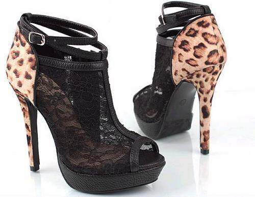 !!NEW!! Popular in LA Leopard and Lace Open Toe Pumps( Size 3 - 6 )