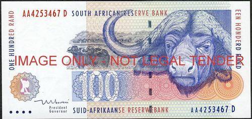 TT Mboweni First Issue One Hundred Rand Prefix AA unc condition (very scarce)