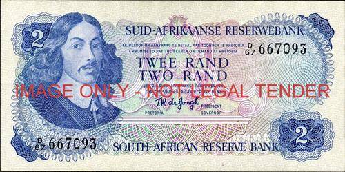 TW de Jongh Second Issue Two Rand Prefix D67 ef condition