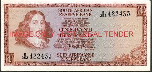 TW de Jongh Second Issue One Rand Prefix B252 ef condition