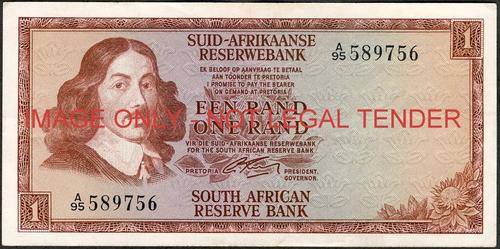 G Rissik Second Issue One Rand Prefix A95 589756 vf condition condition