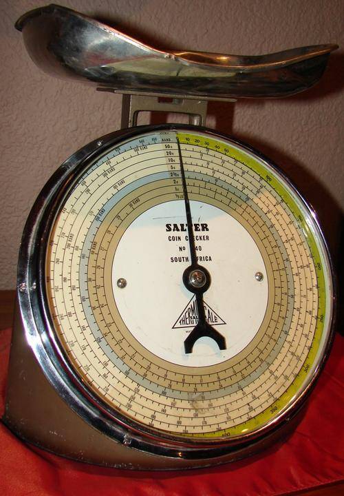 Big Vintage metal Salter Coin Checker no 240 -SA-Scale-made in England-working order