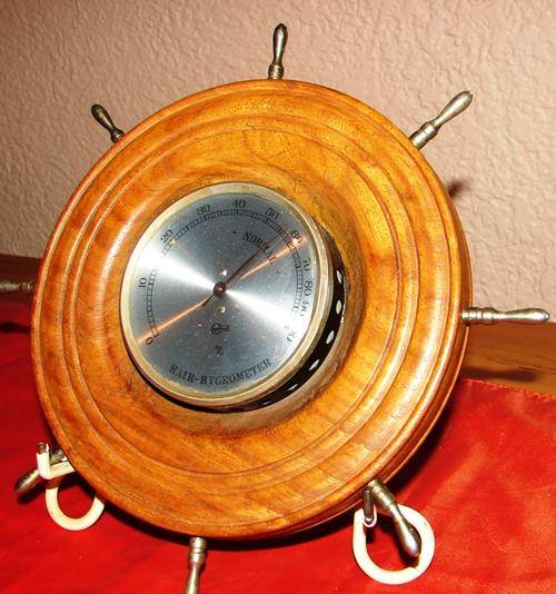 Vintage Wooded Barigo Hair-Hygrometer-Germany-Shape ships wheelr