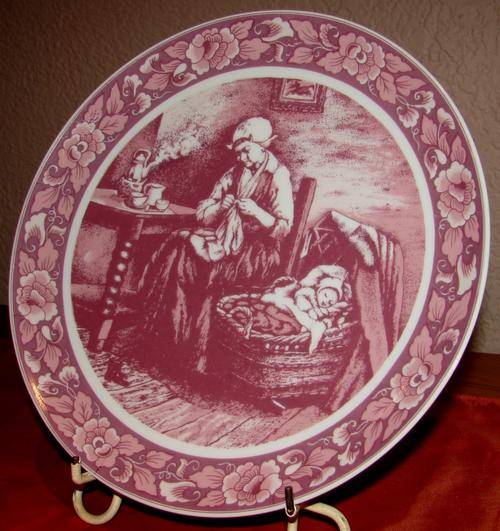 Pink Oude Molen Fabriek-Spes.Limit Delft Collectors Edition Plate -The Old masters series-The Mother