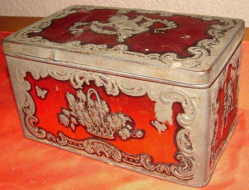 Antique Five Roses Tea Tin-Dia. 17cm x 10cm x 9cm
