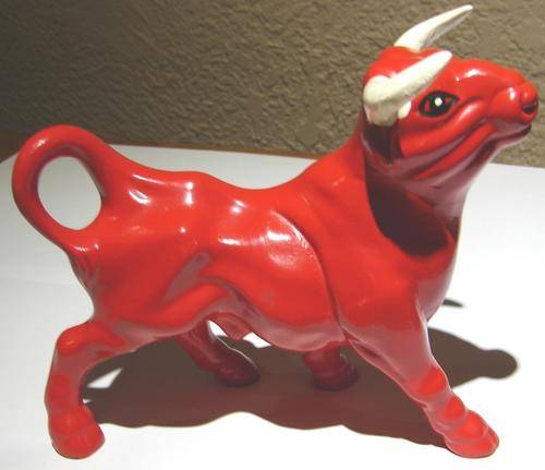 Retro 1970`s Vintage ceramic Red Bul-L 18cm and H 15cm-good condition