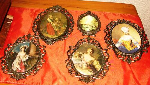 Collection of 5 Good quality metal Picture Frames different sizes made in Italy