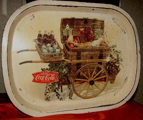 Antique Coca Cola Trade mark regd.metal Tray-Dia.41 cm x 32 cm