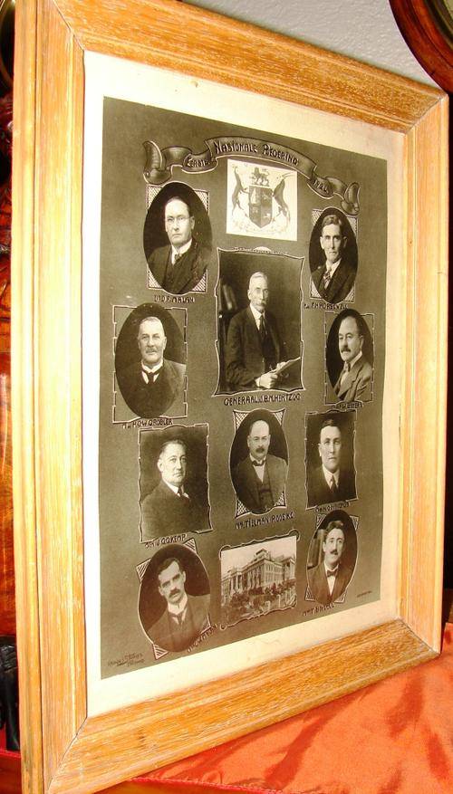 Framed behind glass Picture/Print of "Eerste Nasionale Regering 1924" Gen. Hertzog, Malan and others