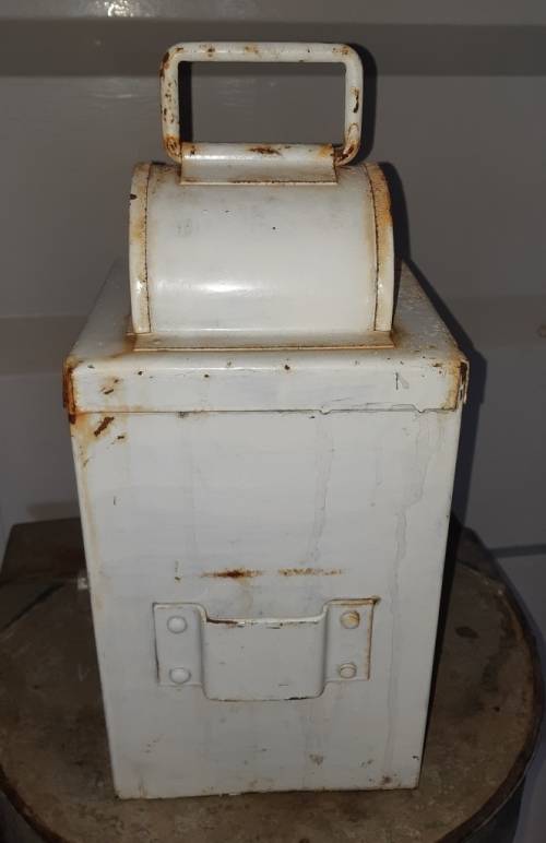 Vintage SA Railway Services SARS red one way Railway signal Lantern with inside  burner