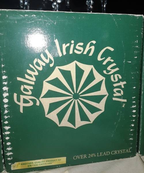 Vintage Galway Irish Crystal - Burren White wine glasses from 1980`s - 6 boxes-4 per box-buy per box