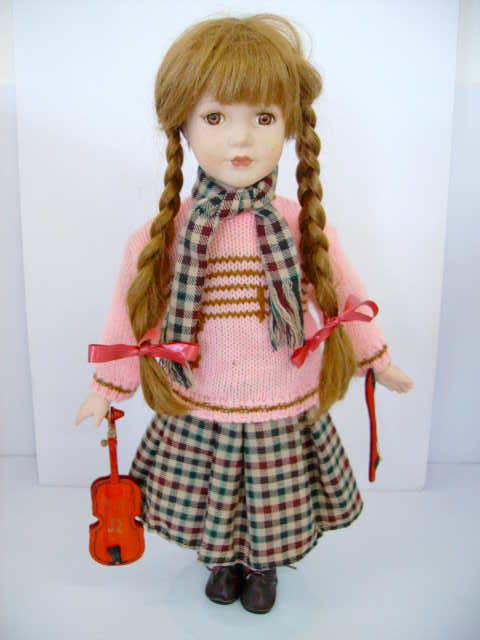 BEAUTIFUL VIOLIN PORCELAIN DOLL HEIGHT +- 420MM ~ PLEASE READ DESCRIPTION ~