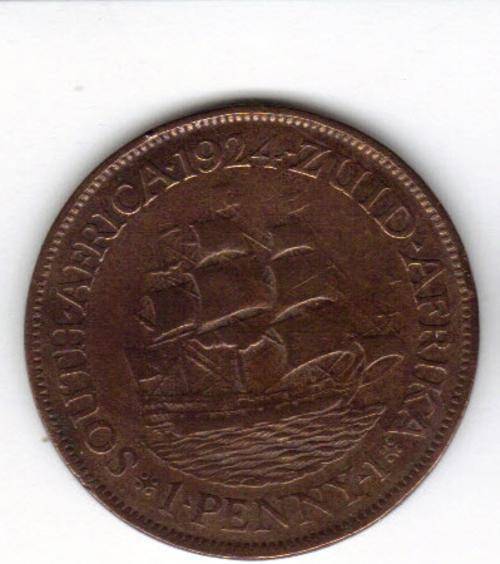 1924 SOUTH AFRICA UNION PENNY !!LOOK !!!