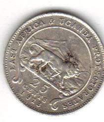 25 CENT SILVER EAST AFRICA 1913 @ LOW PRICE!!!!